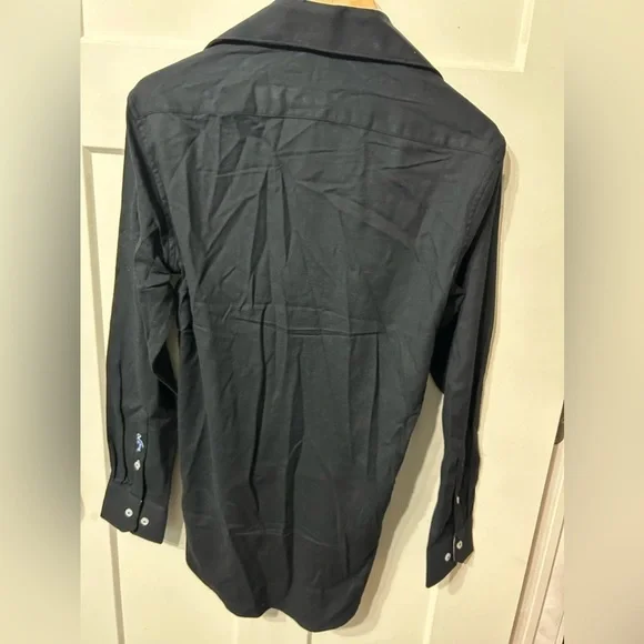 Tailorbyrd Black Dress herringbone Button down Iron Free Trim Fit - Picture 5 of 6